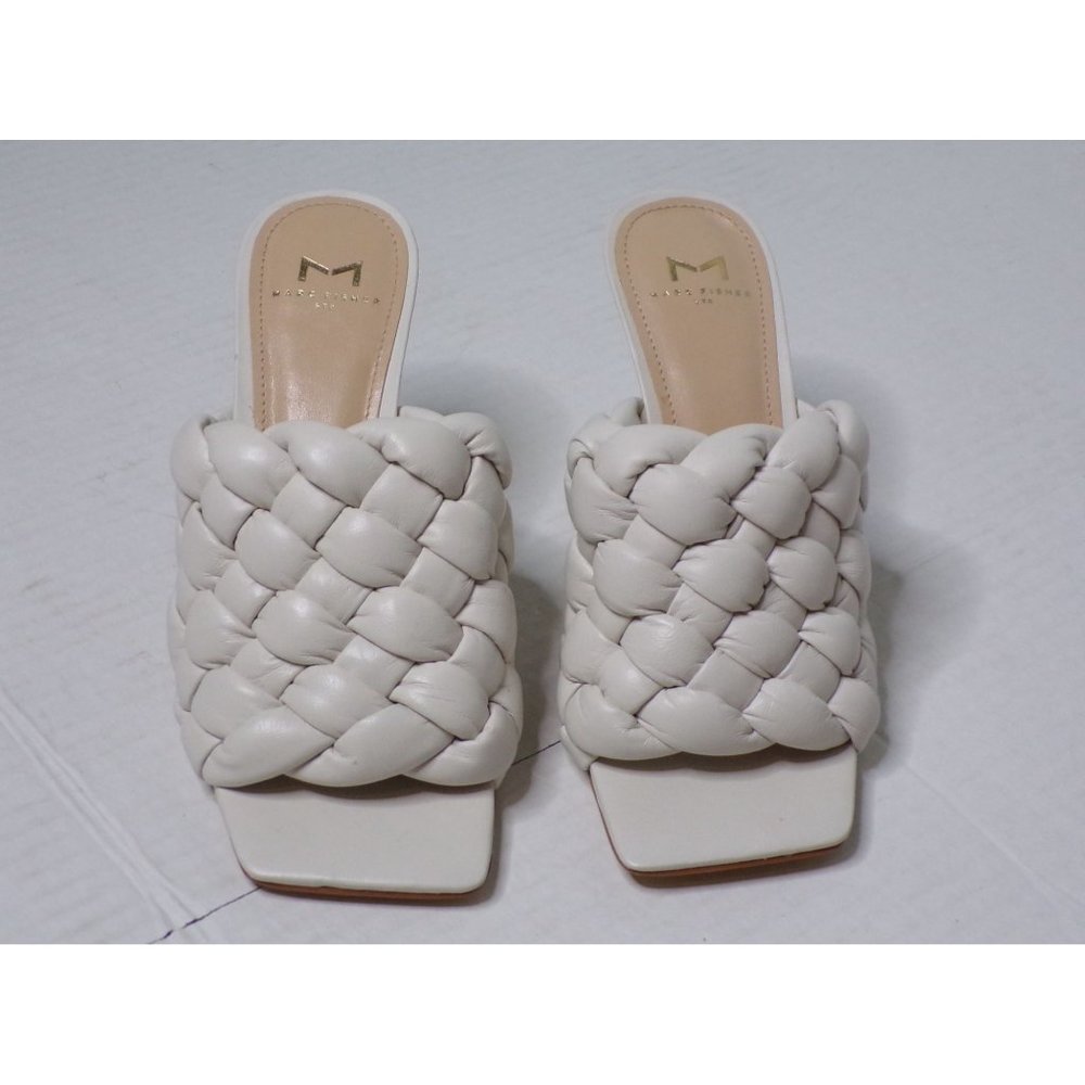 🆕 MARC FISHER Dakina Woven Slides Sandals Shoes Ivory 7 - Picture 8 of 14